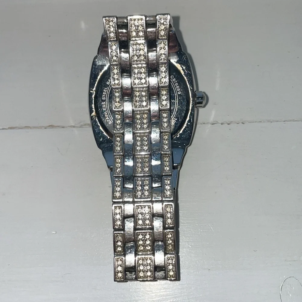 Bulova stainless steel & crystal accent watch
